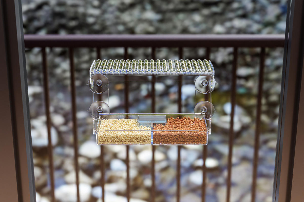 VOGELFUTTERSPENDER,KUNSTSTOFF, transparent, 24,89 x 10,16 x 16,76 cm - Transparent, Kunststoff (10.16/16.76/24.89cm) - Authentics