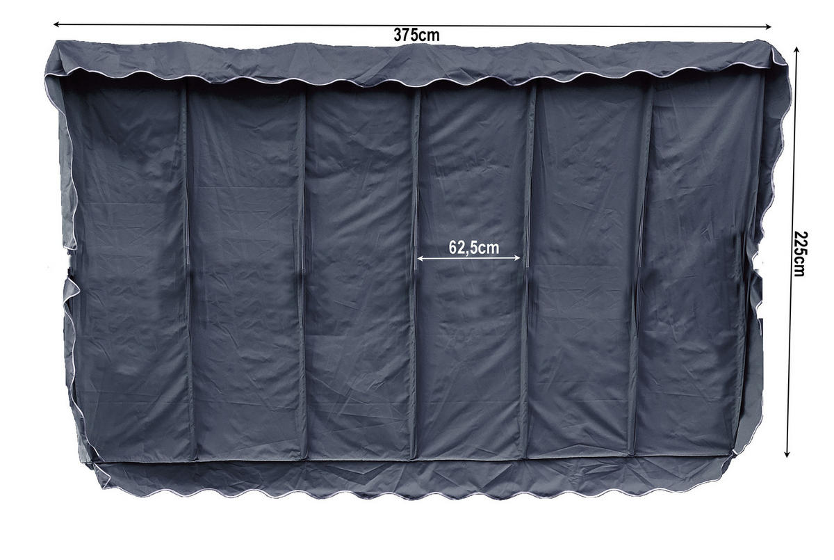 ERSATZDACH Markise Dubai 375x225 cm Grau - Grau, Textil (375/1/225cm) - QUICK STAR