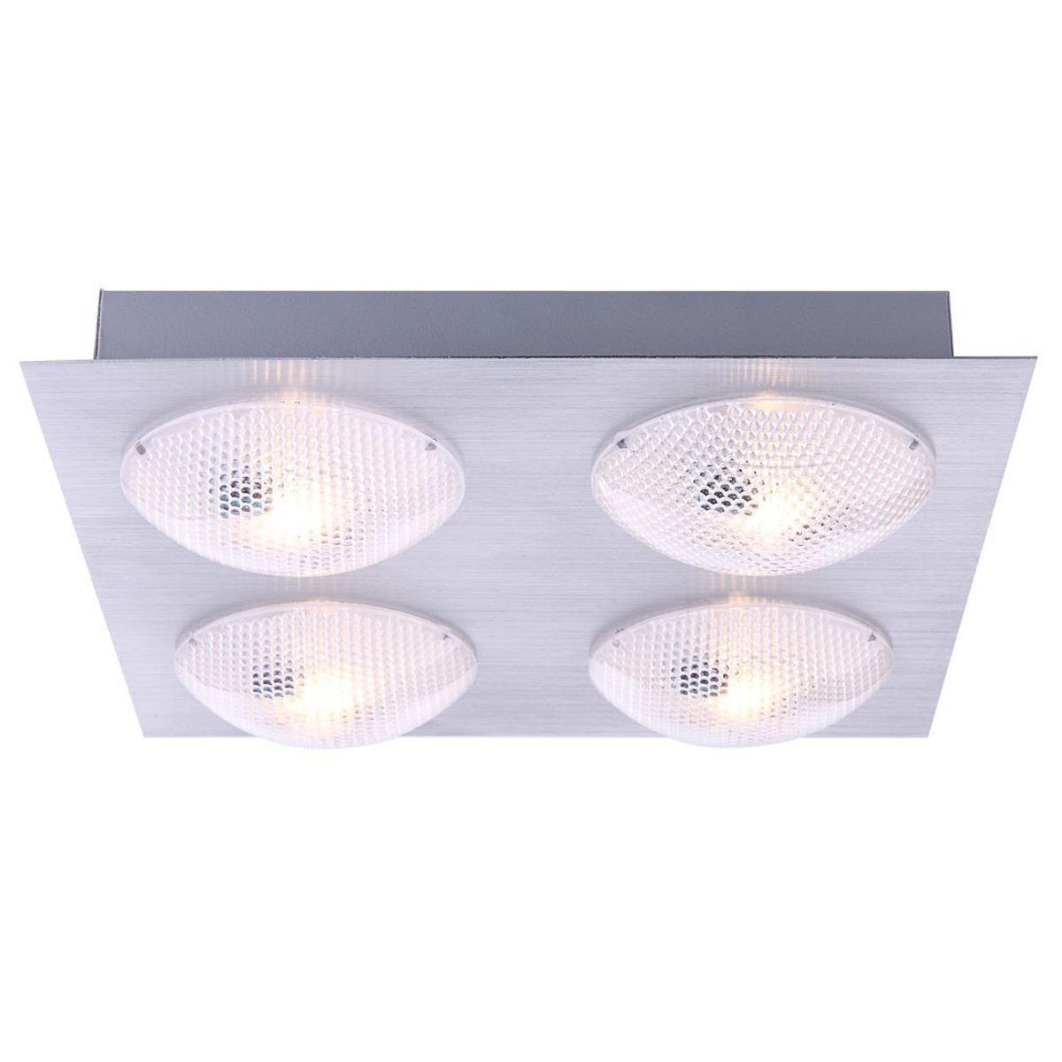 LED DECKENLEUCHTE TINA Silber Aluminium Acryl - Silberfarben, Metall (22/22/5cm) - Globo Lighting