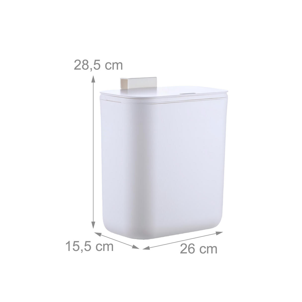 KÜCHENMÜLLEIMER 9L - Weiß, Kunststoff (26/28.5/15.5cm) - Relaxdays