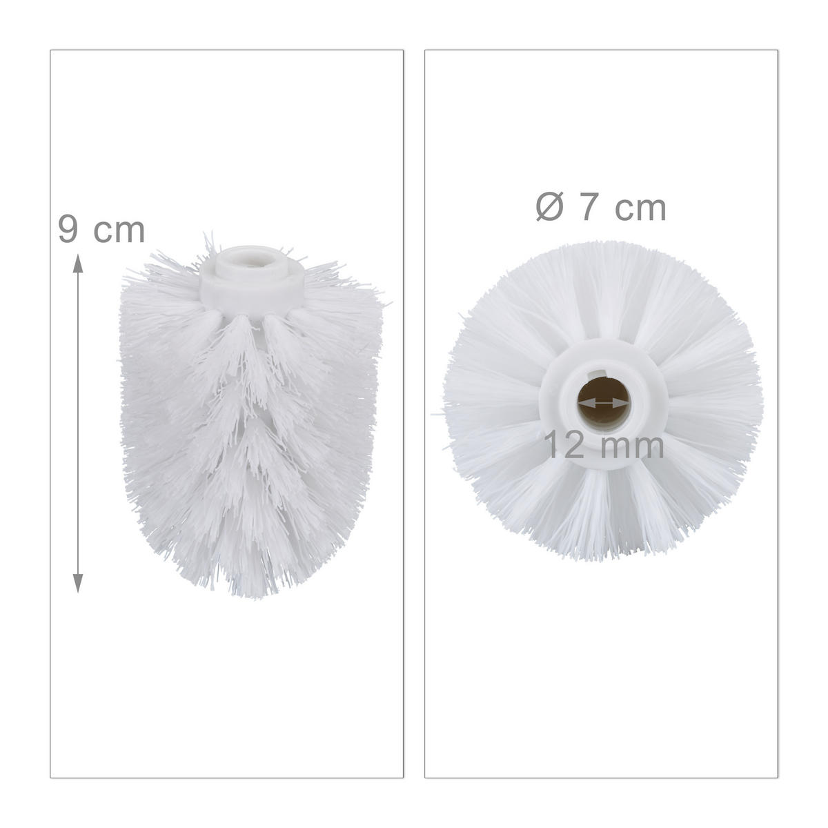 HLAVA kefy 12 mm - biela, plast (7/9cm) - Relaxdays