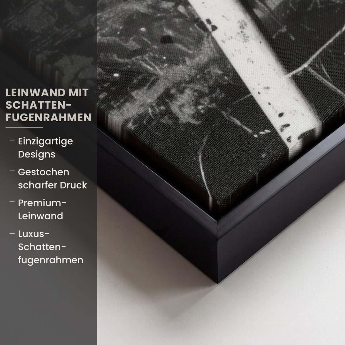 LEINWAND Bilder mit Rahmen - Gesicht - Mund - Graffiti - Schwarz - 40x60 - Schwarz, Textil (40/60cm) - MuchoWow