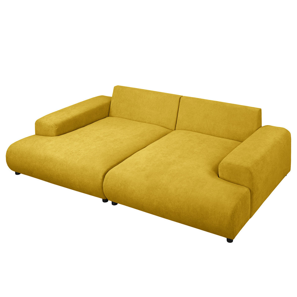 BIGSOFA - Gelb/Schwarz, Kunststoff/Textil (237/79/144cm) - home24