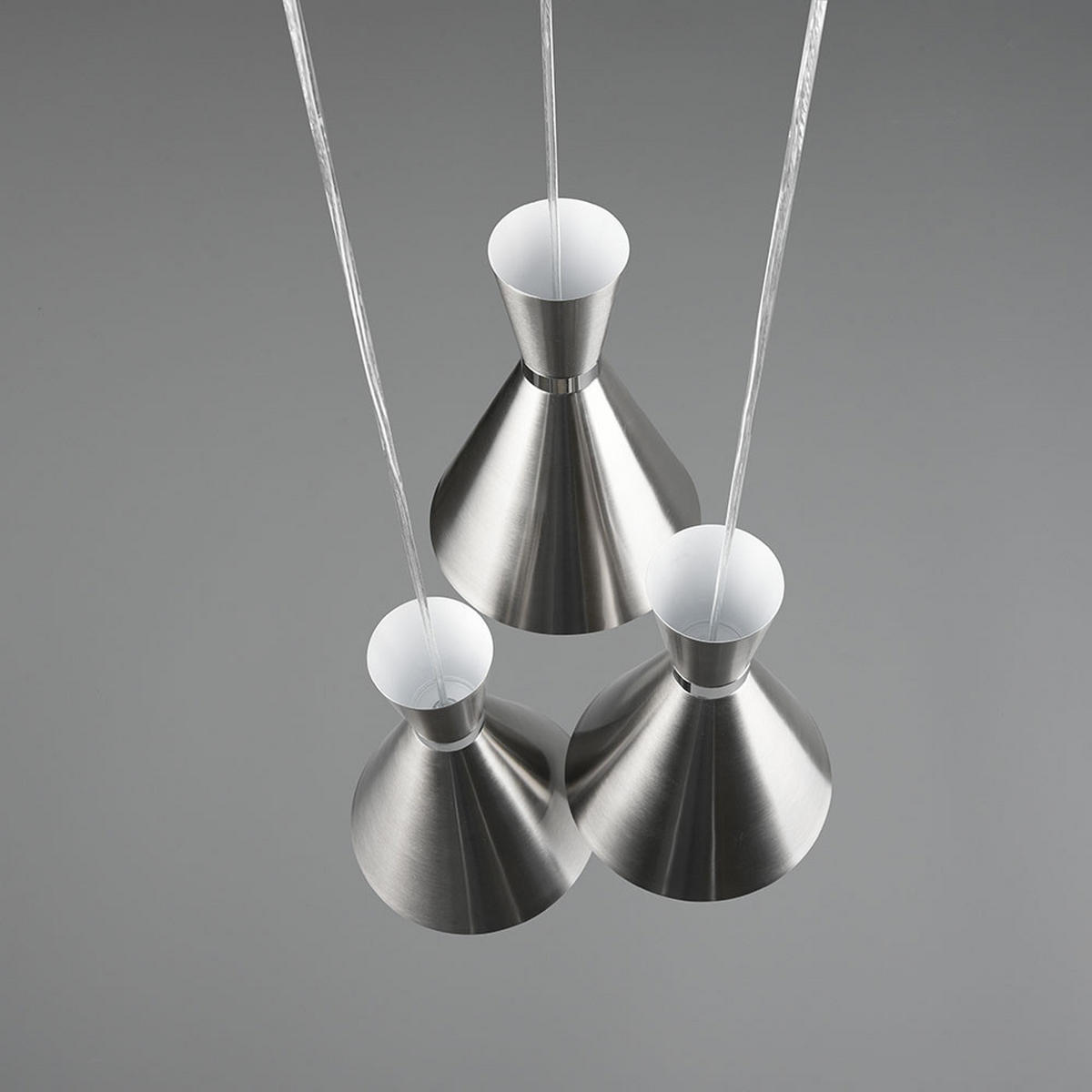 HÄNGELEUCHTE Metall Silber nickelmatt - Silberfarben, Metall (41/41/150cm)