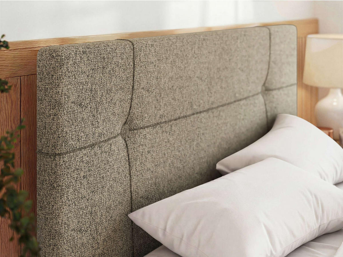 ČALÚNENÁ POSTEĽ CALERIO CLASSIC 200/200 - Taupe Štruktúrovaná látka - Matrac Multipocket - čierna/taupe, textil/plast (200/200cm) - MKS