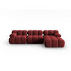 MODULARES-ECKSOFA rechts Bellis aus Samt dunkelrot 4 Sitzplätze - Dunkelrot, Textil (122/285cm) - Micadoni