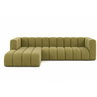ECKSOFA L-Form GRAND 318 cm, Stoff Salvador, Olive, Links - Olivgrün, Holz (318/179cm) - Kaiser Möbel