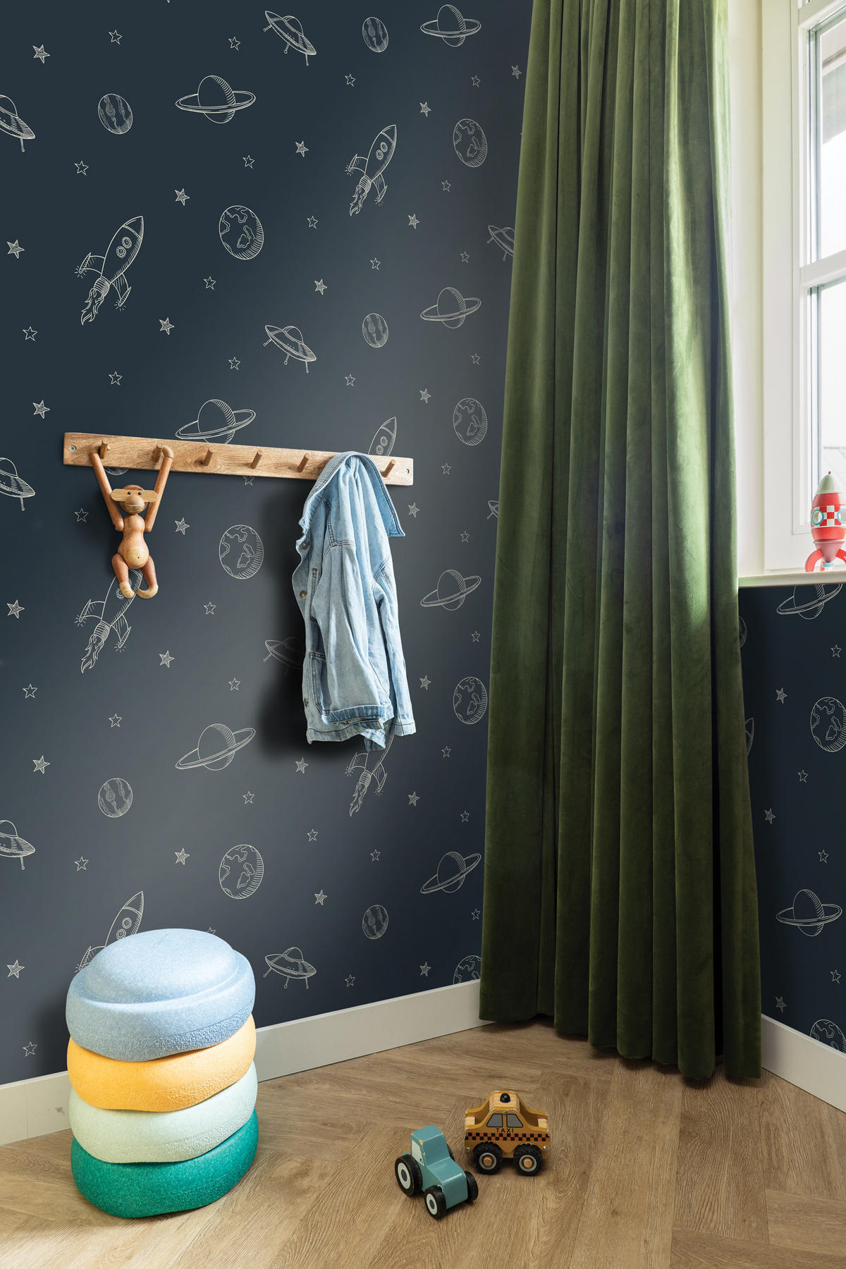 TAPETE Weltraum 53 cm x 10.05 m - Blau, Papier (53/0.1cm) - ESTAhome