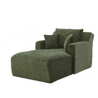 RELAXSESSEL aus Cord Modulare Chaiselongue & ohne Montage - Grün, Textil (32.99/127/32.99cm) - Urban Meuble