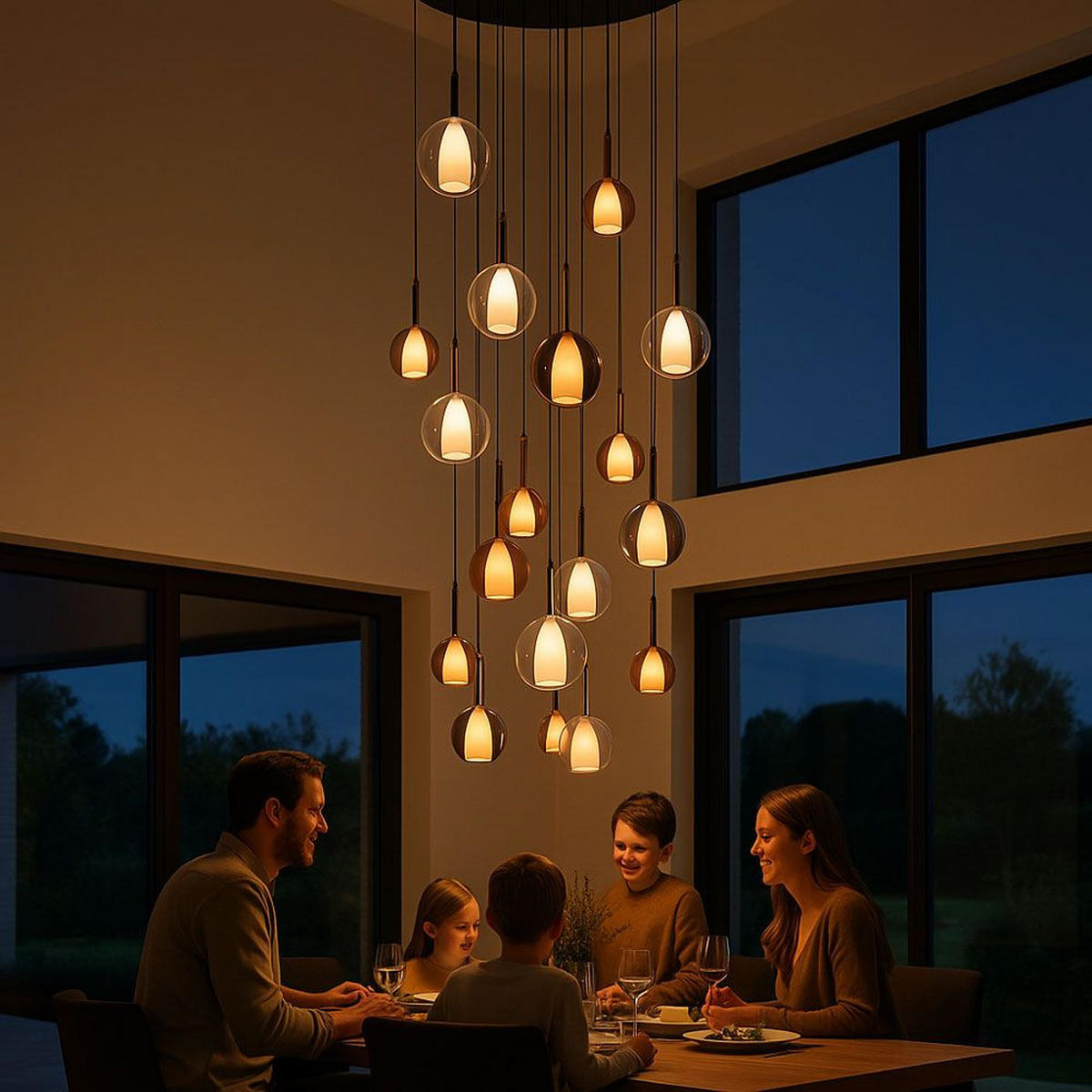 GALERIELEUCHTE Belluna 20-flammig Braun Ø 14/24cm - Braun, Glas (24/24/45cm) - s.luce