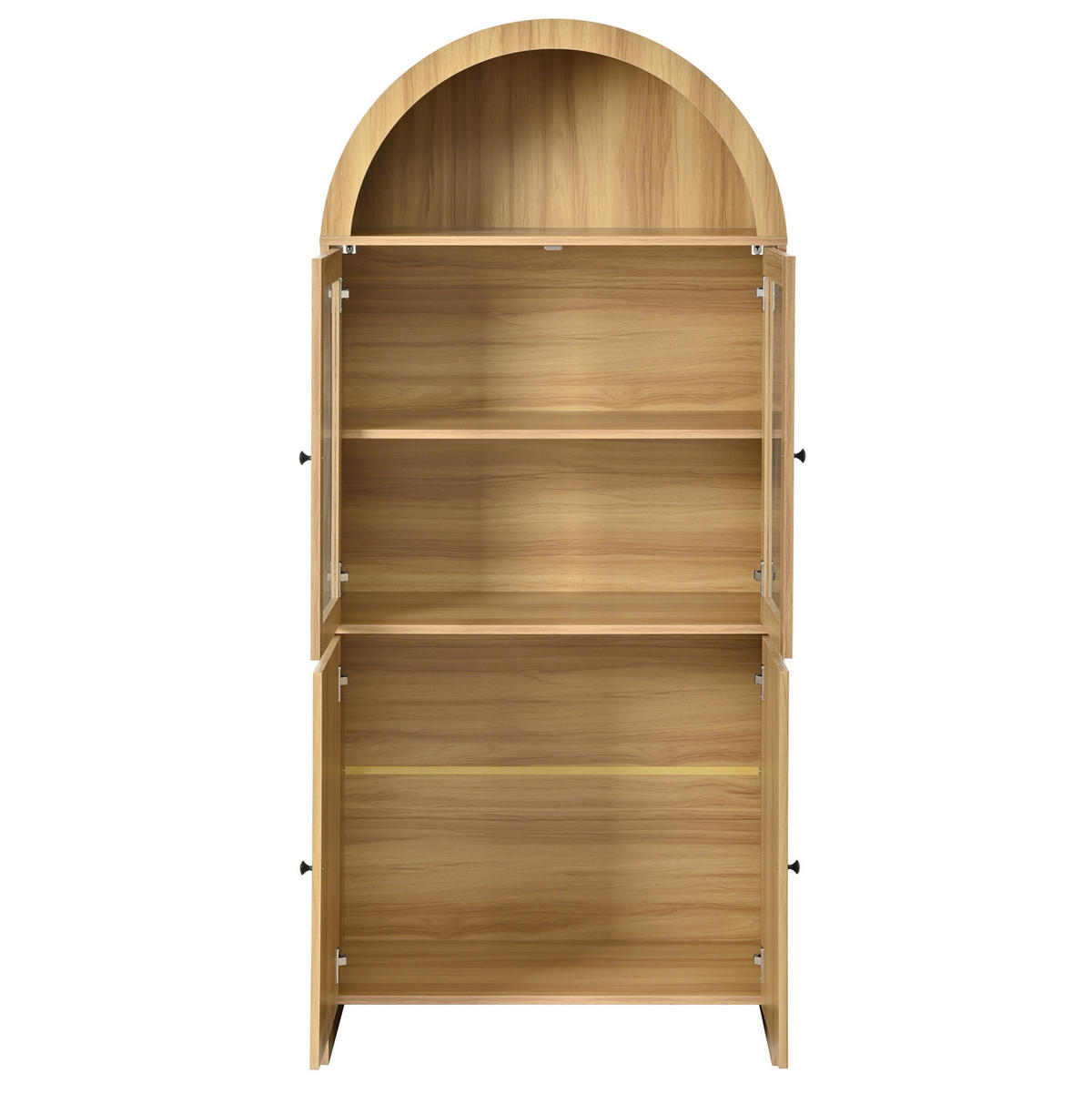 VITRINA 78/40/176 cm prirodna od iverice sa staklenim vratima i zatvorenim pretincem - prirodne boje, drvni materijal (78/176/40cm) - OKWISH