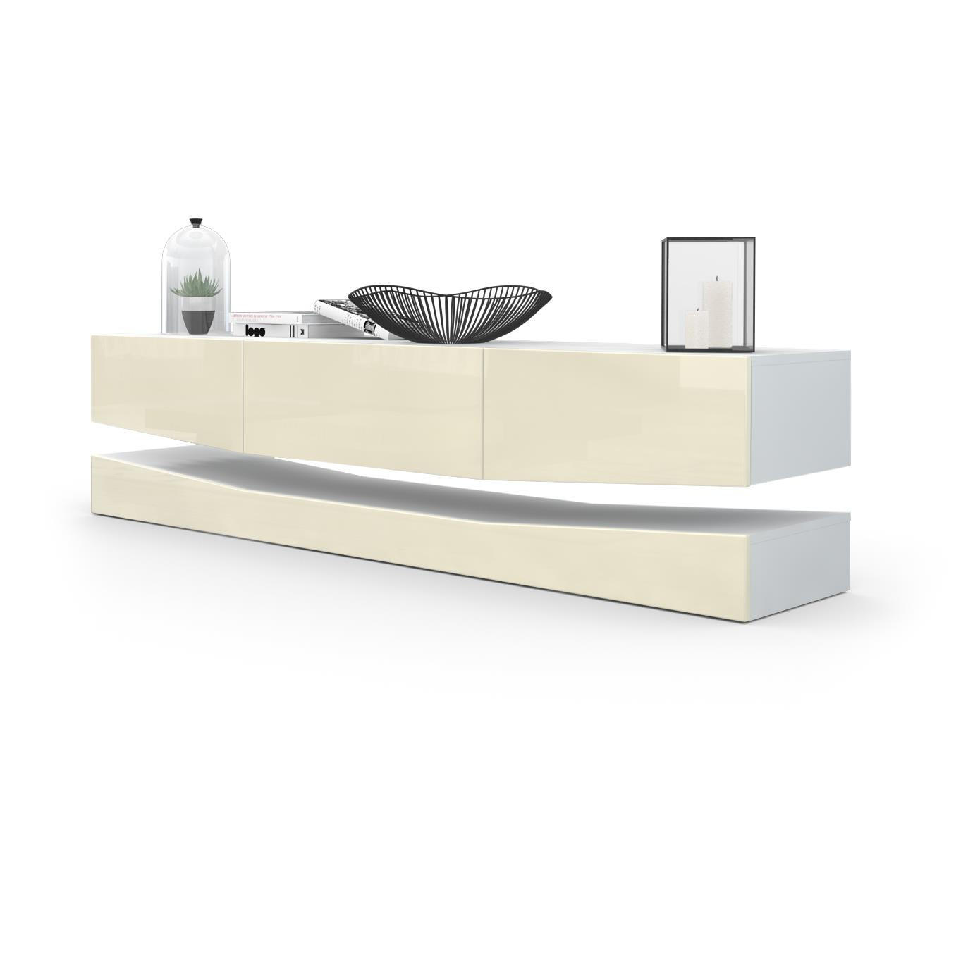 Vladon Lowboard Creme 178x48x39 cm