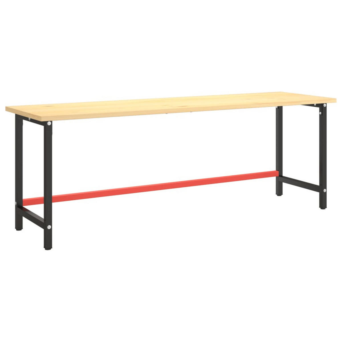 WERKBANKGESTELL Mattschwarz Und Mattrot 220/57/79 Cm Metall - Schwarz, Metall (57/79/220cm) - vidaXL
