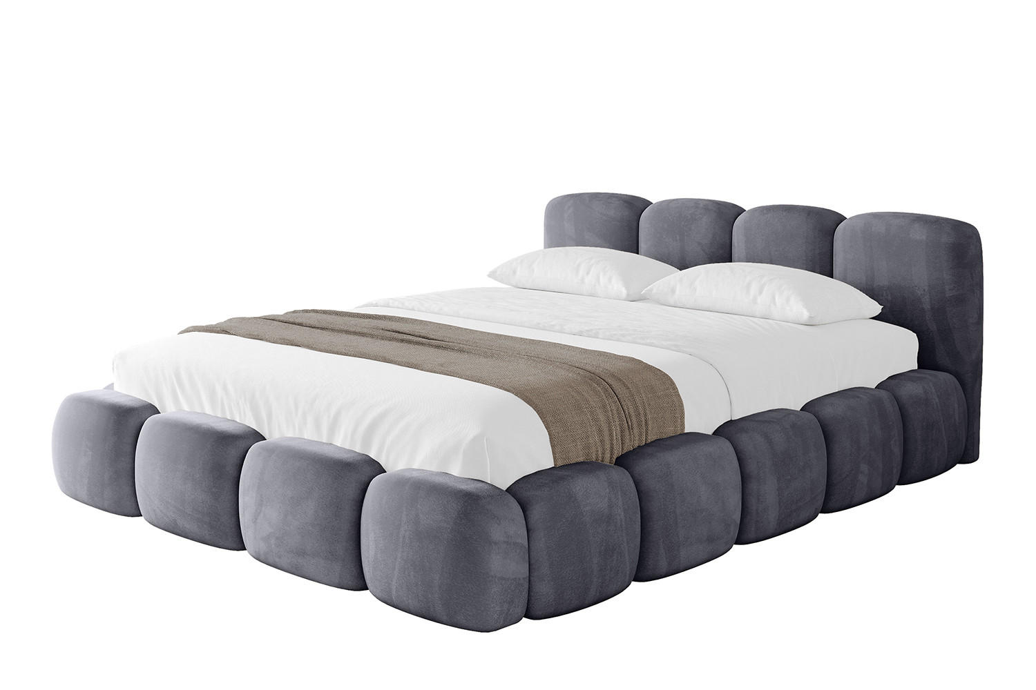 POLSTERBETT mit Bettkasten und Lattenrost, Bett mit Matratze H3/H4 - KALA-v1 180x200 Dunkelgrau - Dunkelgrau, Holzwerkstoff/Textil (180/200cm) - ALTDECOR