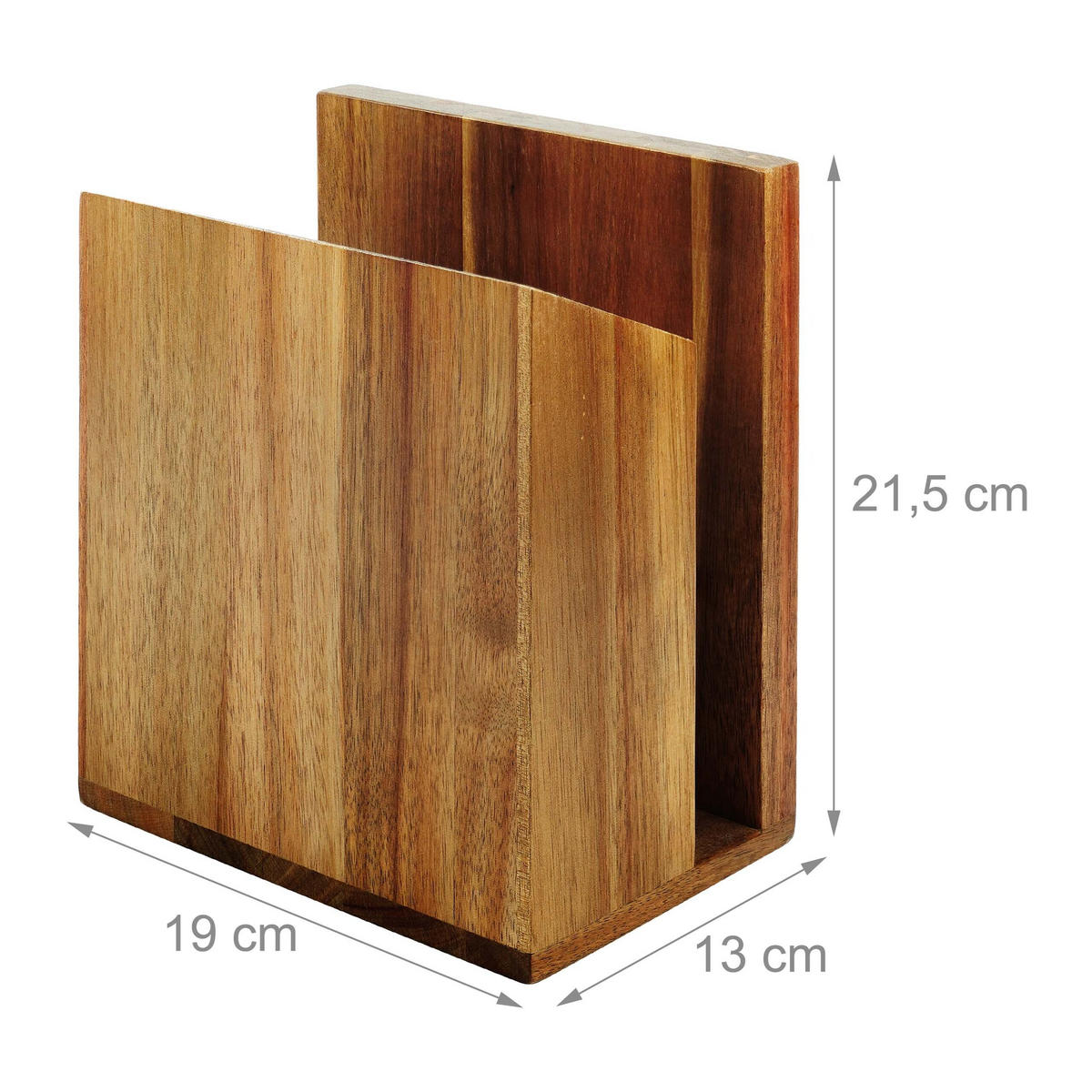 BLOC cuțite maro lemn de acacia magnetic - maro, lemn (19/21.5/13cm) - Relaxdays