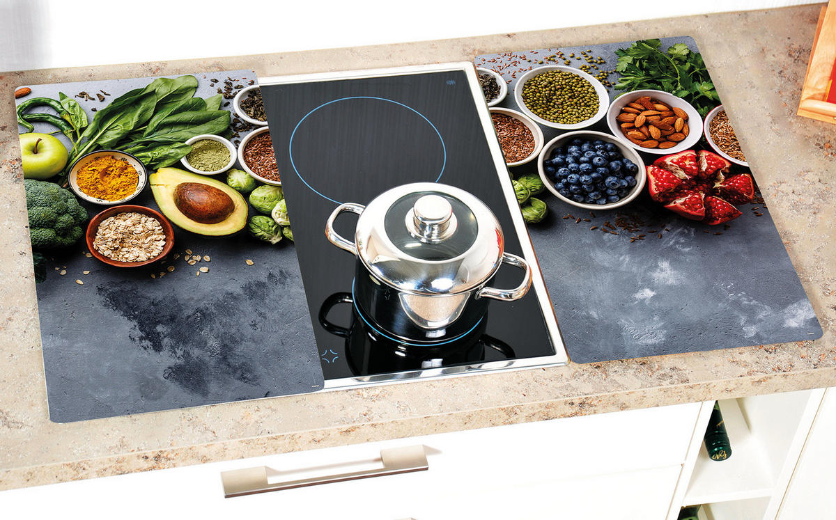 GLASOFENSCHUTZ 2 Stück Avocado 52/30 cm - Multicolor, Glas (30/52cm) - Kesper