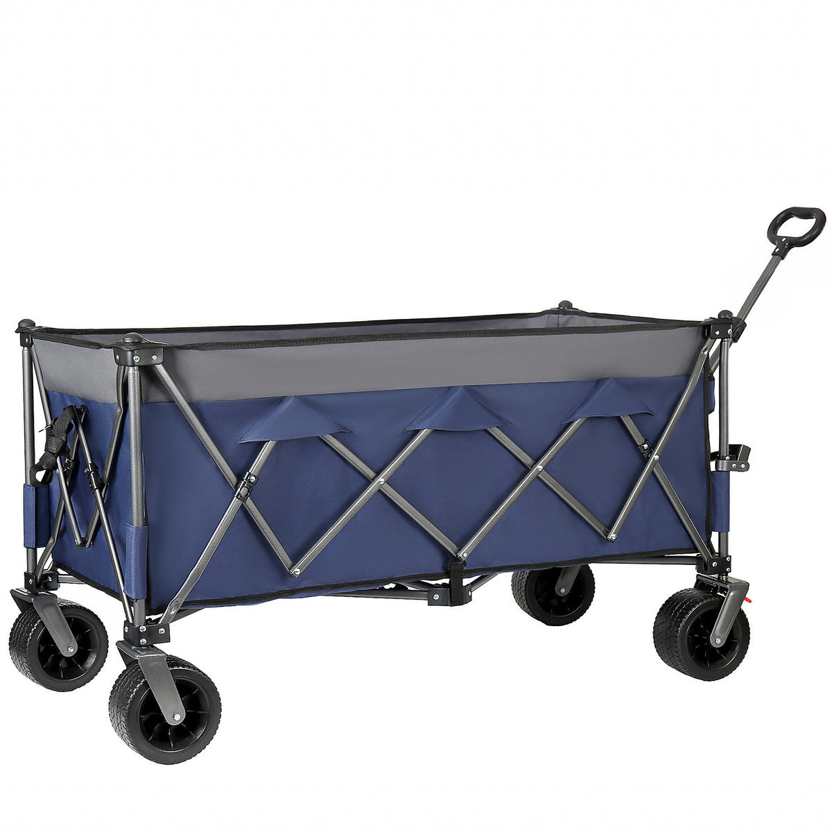 TRANSPORTWAGEN, extra groß faltbar, 300L, 250kg, Vier-Wege-Montage, blau - Grau, Metall (26.5/73/41.5cm) - Vallsero