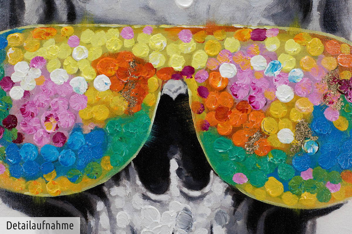 ACRYLBILD HANDGEMALT 80/80 cm - Multicolor/Grau, Holz/Textil (1.6/80cm) - KUNSTLOFT