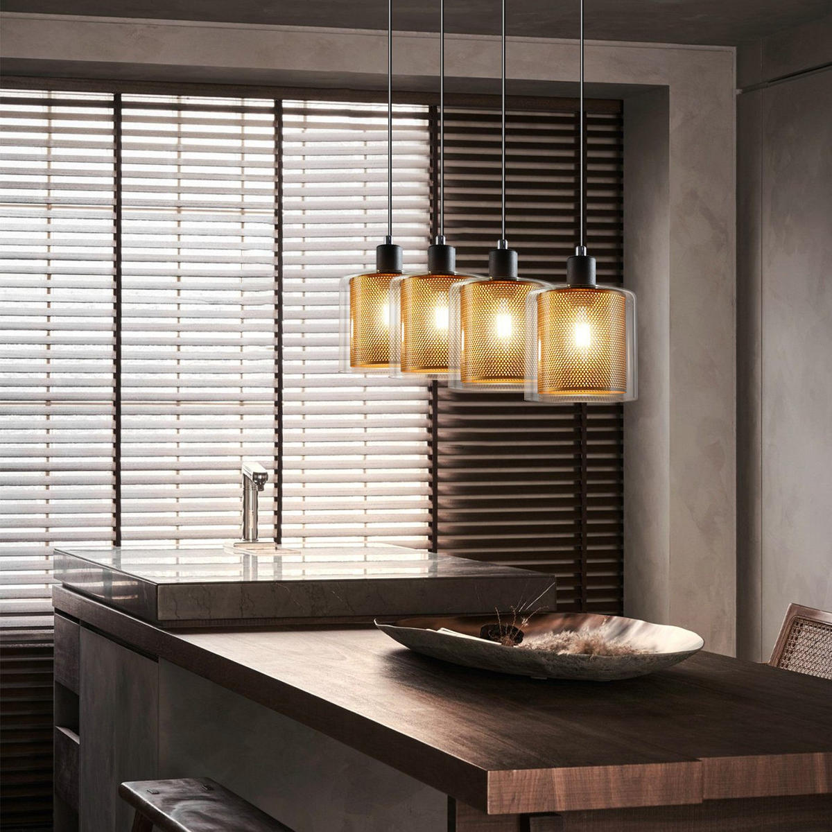 PENDELLEUCHTE Lila 150/13/17.5 cm - Goldfarben, Metall (150/13/17.5cm) - ZMH