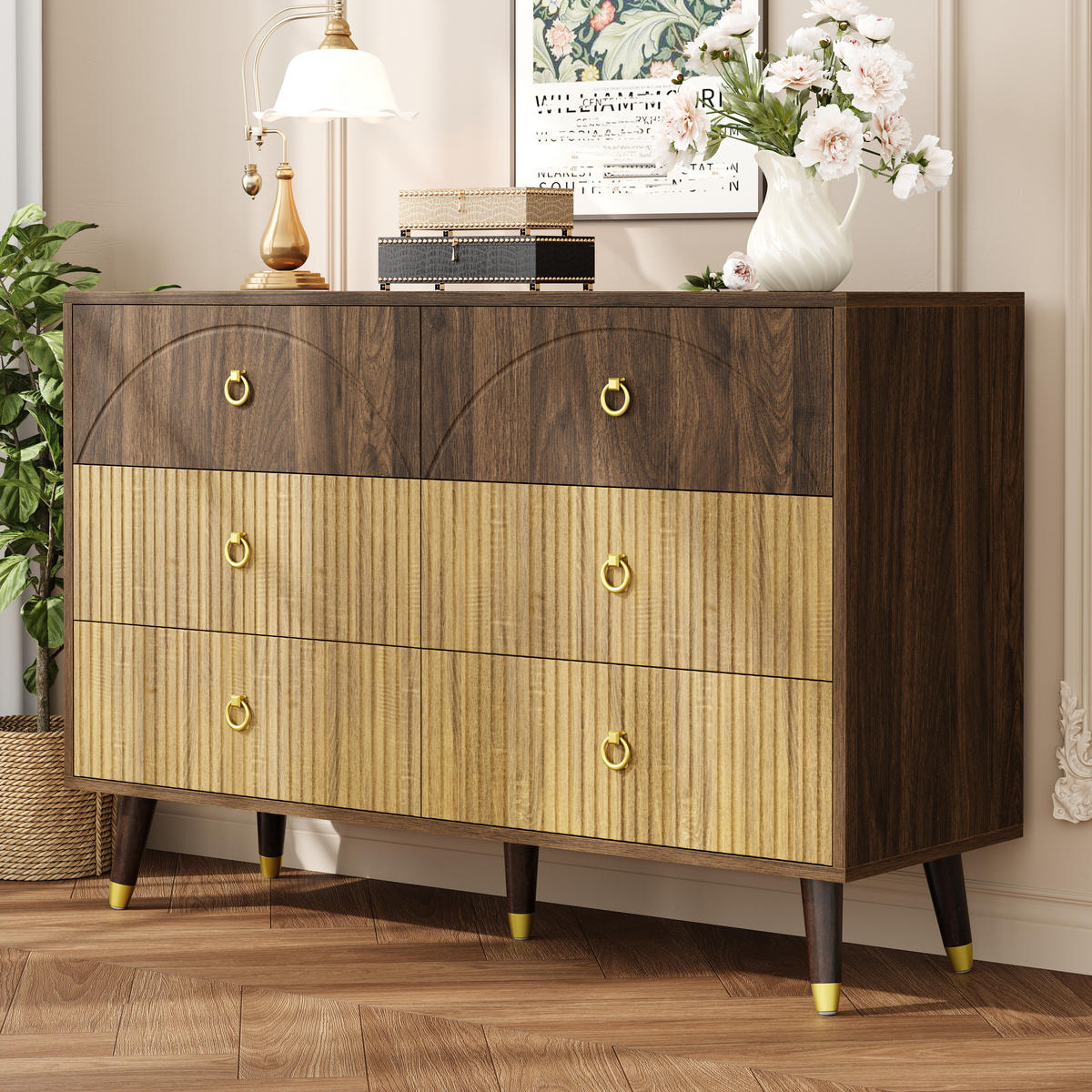 SIDEBOARD 120x40x81 Schrank Stauraum Wohn Esszimmer - Naturfarben, Holzwerkstoff (40/81/120cm) - FLIEKS