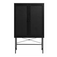 HIGHBOARD Mogest 2-türig 80 cm - Schwarz, Holzwerkstoff/Kunststoff (80/135/40cm) - Selsey