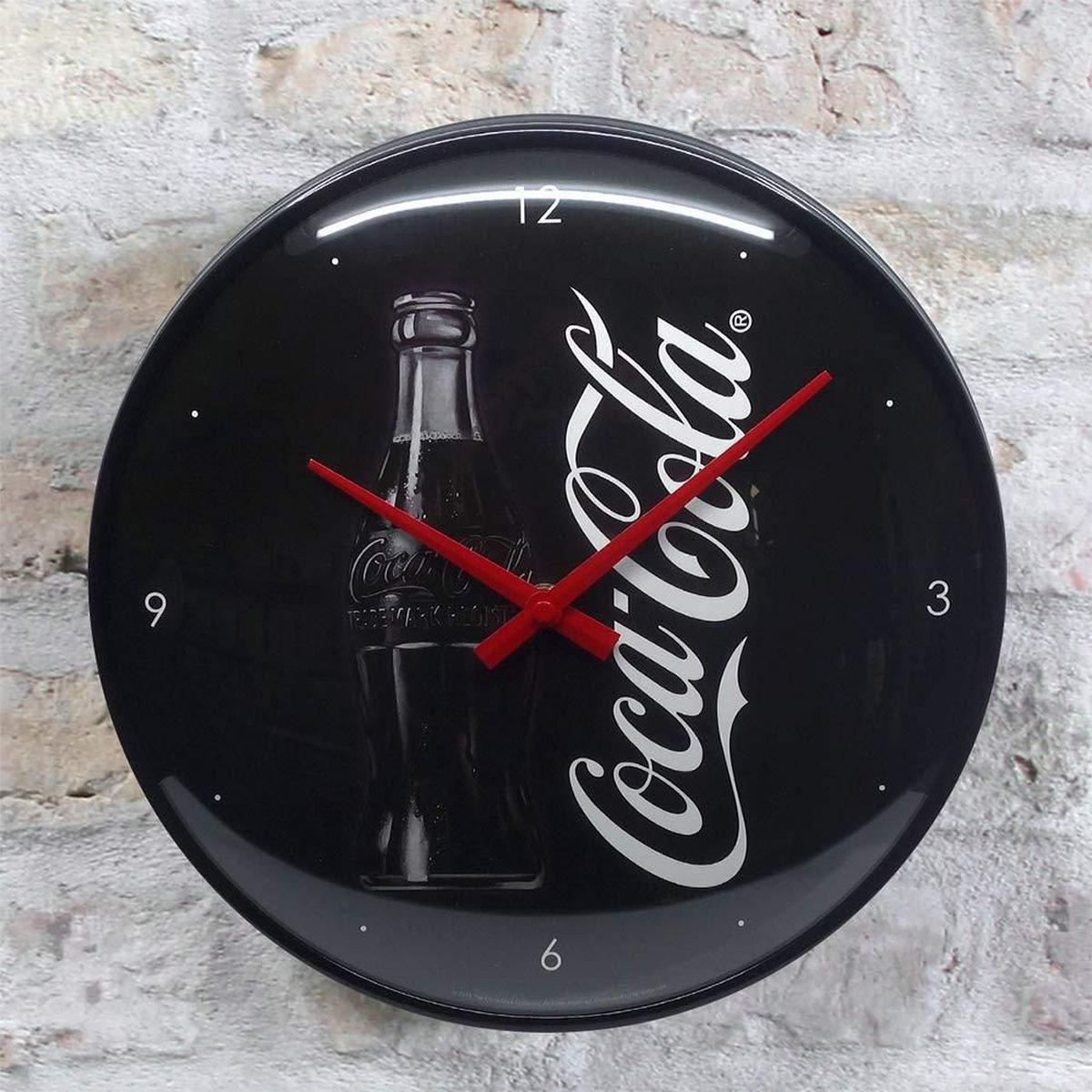 WANDUHR 31 cm Coca-Cola Sign Of Good Taste - Schwarz, Metall (31/31/5cm) - Nostalgic-Art