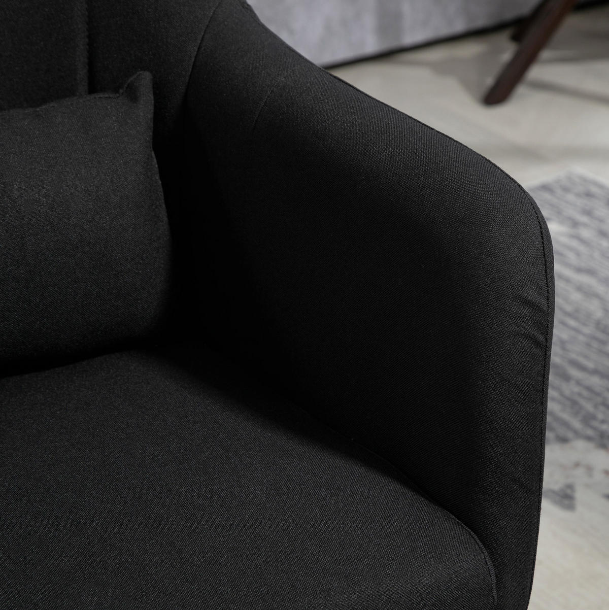 KŘESLO 60/60/79-91 cm černé z polyesteru výškově nastavitelné a otočné - černá, textil (60/91/60cm) - OKWISH