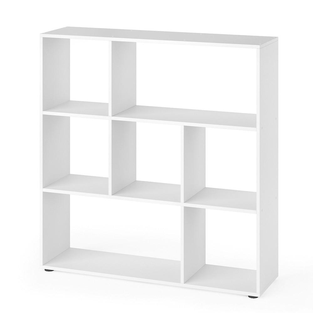 RAUMTEILER Nove Weiß 107.2 x 107.8 cm 7 Fächer - Weiß, Holzwerkstoff (107.2/107.8/29cm) - Vicco