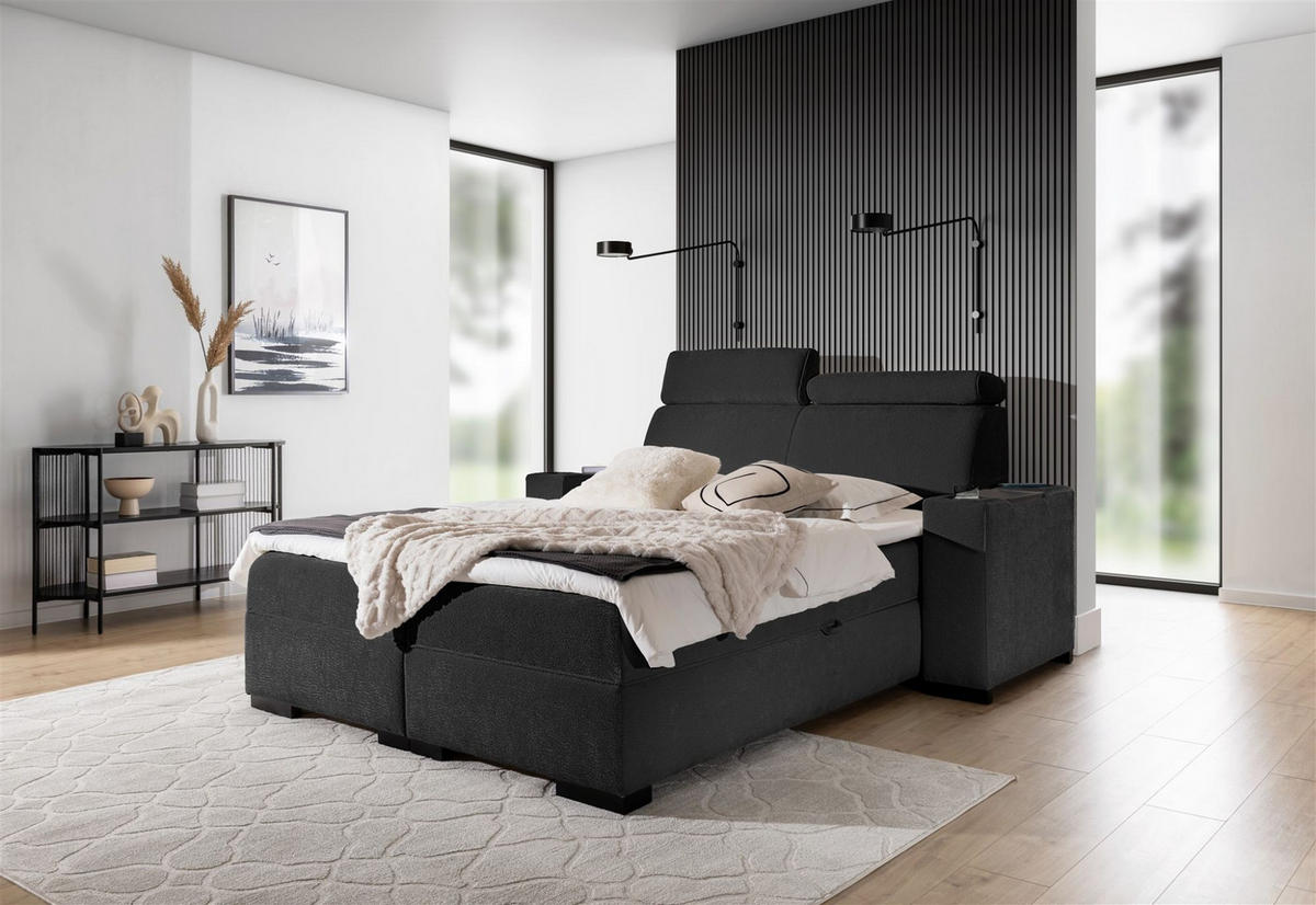 BOXBETT Nestor Dress Me Set.1 - Schwarz, Holzwerkstoff/Textil (120/200cm) - Fun Möbel