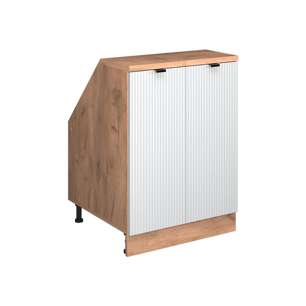 Vicco ŠIKMÁ SKŘÍŇ Rion Bílé zvlnění 60 x 81.6 cm se 2 dveřmi, korpus skříně hloubka 60 cm