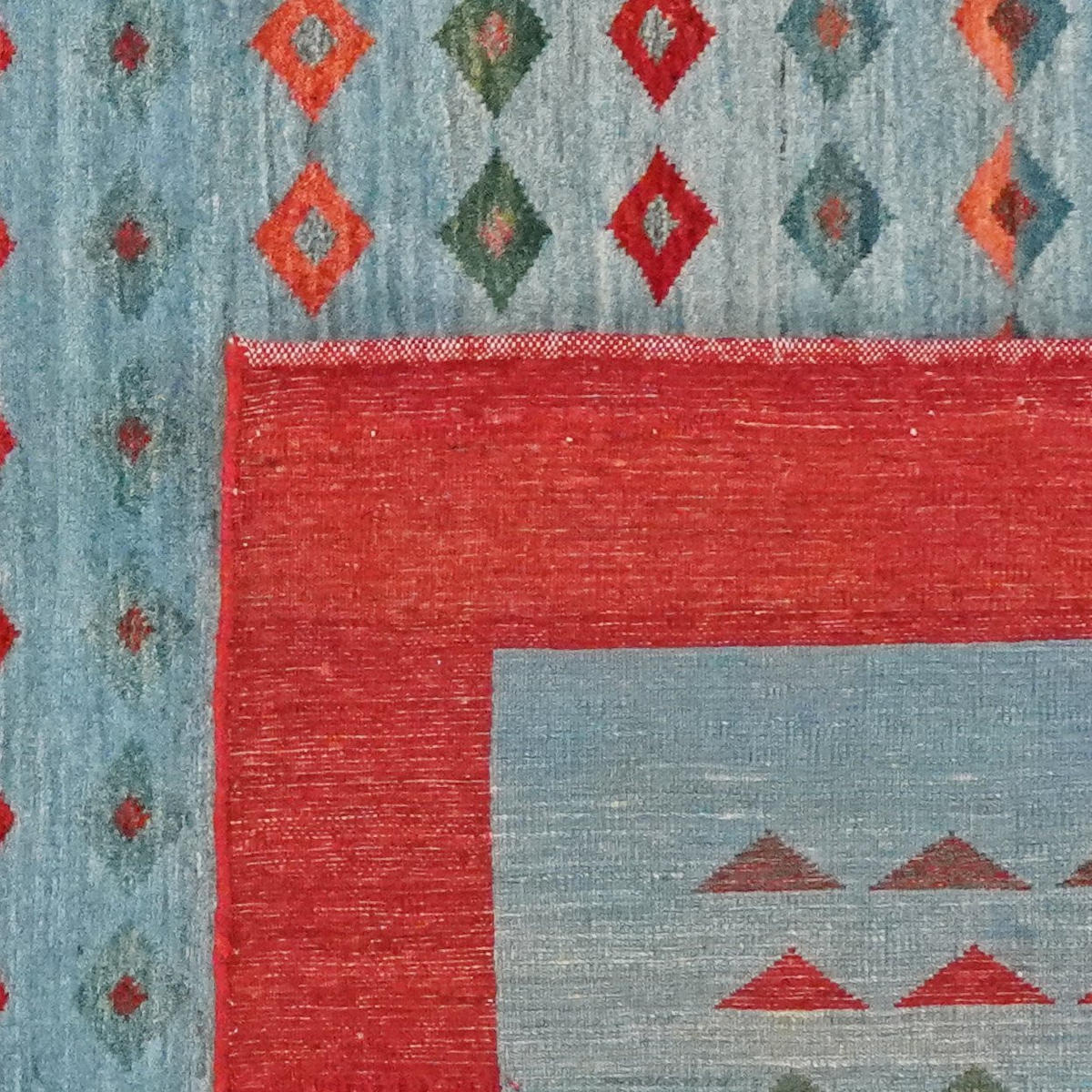 GABBEH-TEPPICH handgeknüpft Rizbaf Blau 188/151 cm Schurwolle - Blau, Textil (151/188cm) - Looma