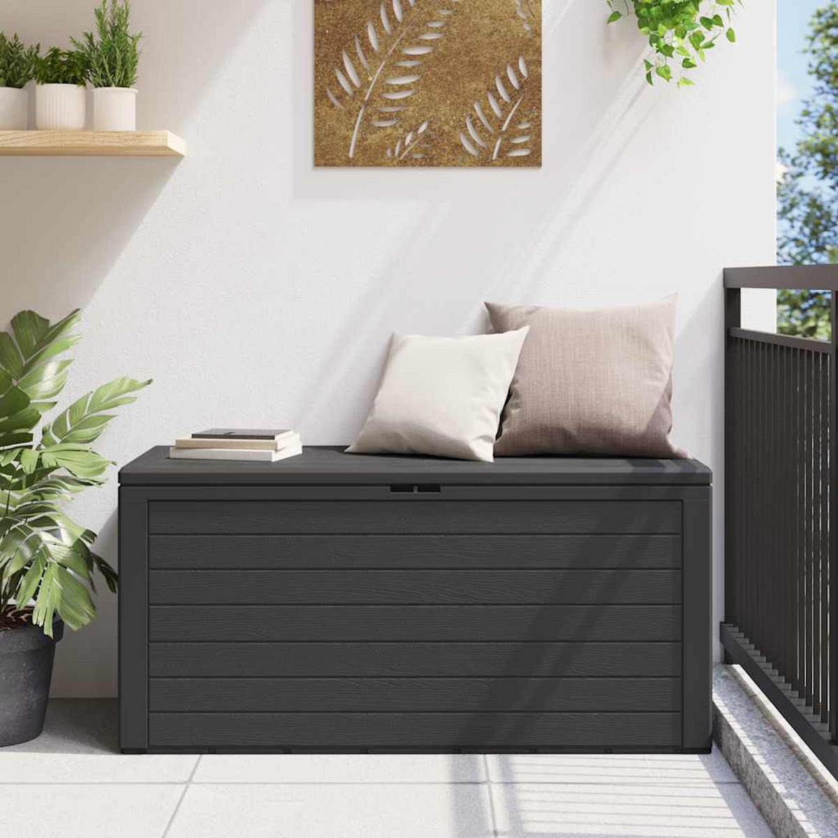 GARTENBOX Anthrazit 116x44x55 cm - Anthrazit, Kunststoff (116/55/44cm) - furnicato