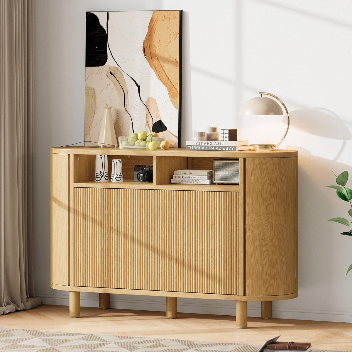 SIDEBOARD mit Stauraum und küchenähnlichen Türen, Natur - Naturfarben, Holzwerkstoff (120/77/38cm)