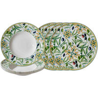 PIZZA & PASTA SET Roma Oliva grün 8er Set - Grün, Keramik (1/1/1cm) - Ritzenhoff Breker