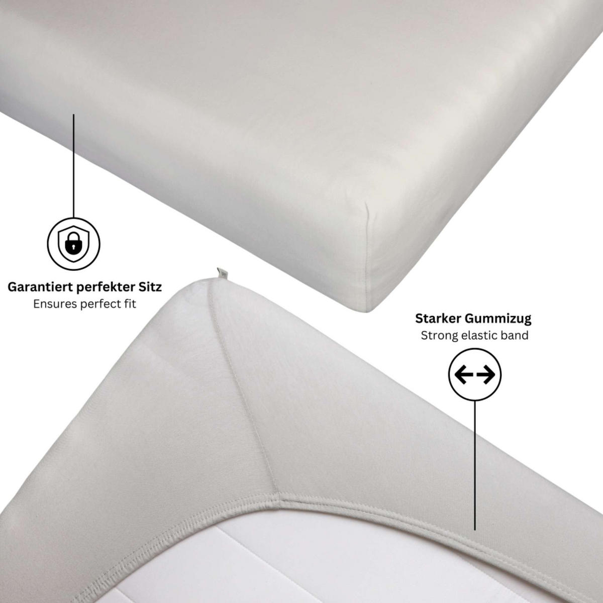 SPANNBETTLAKEN SPANNBETTTUCH PREMIUM 2er Set - Grau, Textil (100/200cm) - Esprit