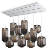 HÄNGELEUCHTE Velo 12-flammig Rauch Ø 18/20/25cm - Anthrazit/Weiß, Glas (25/25/27cm) - s.luce