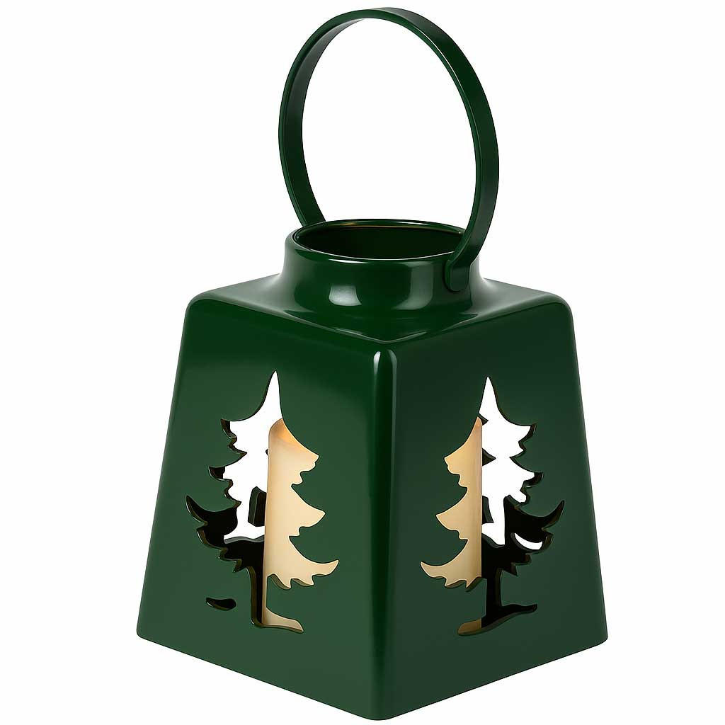 Home Styling Collection Weihnachtslaterne Grün 10.5x13.5x10.5 cm