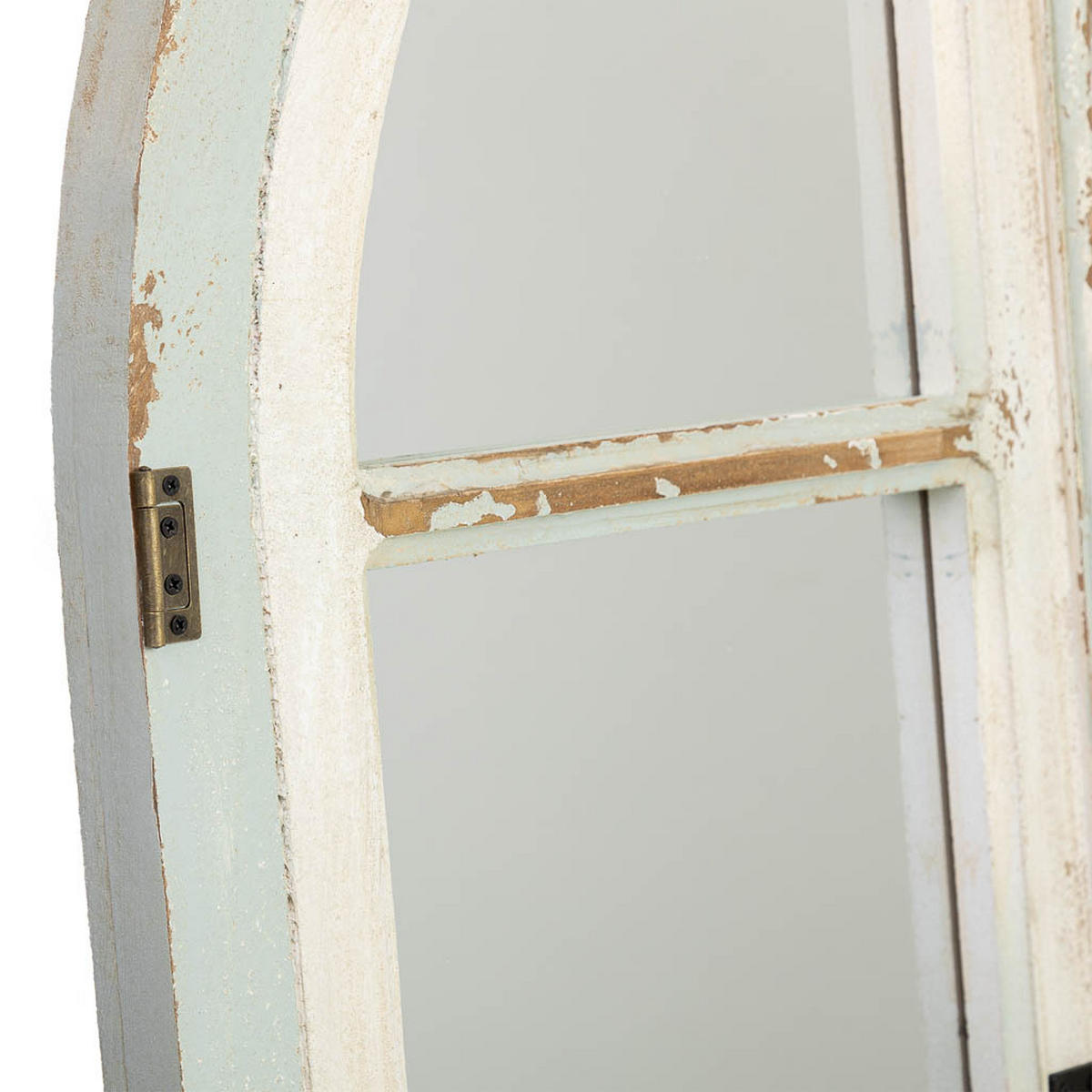 SPIEGEL aus Holz und Metall, 96x7x146 cm - Weiß, Holz (96/145.5/7cm) - Wanderlust