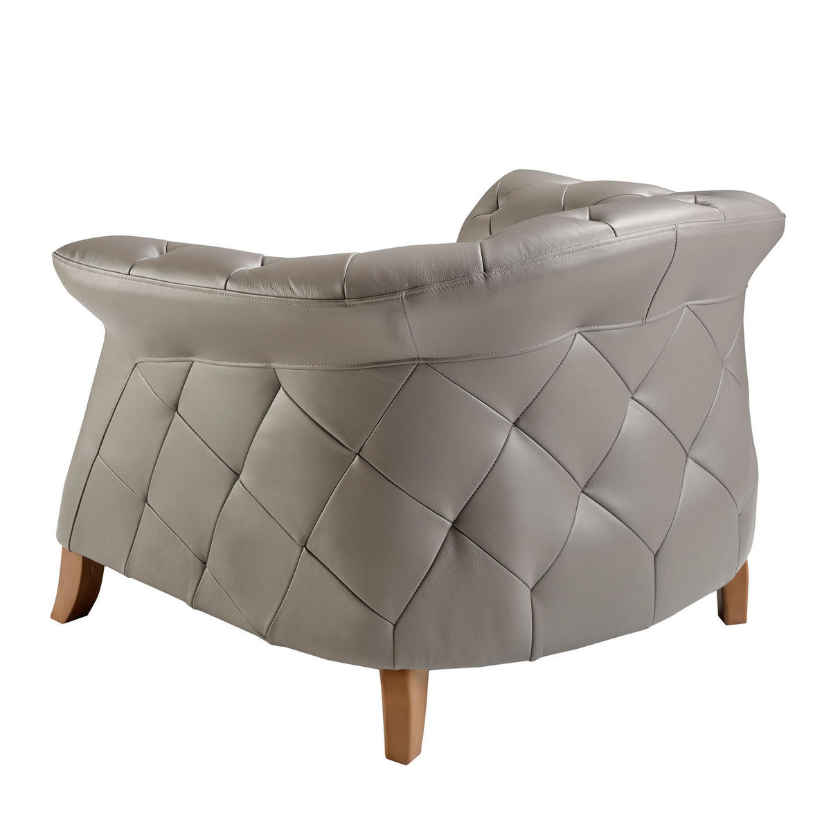 SESSEL Grau Honig 112/99/81 cm - Grau/Honig, Leder (112/81/99cm) - ANGEL CERDA
