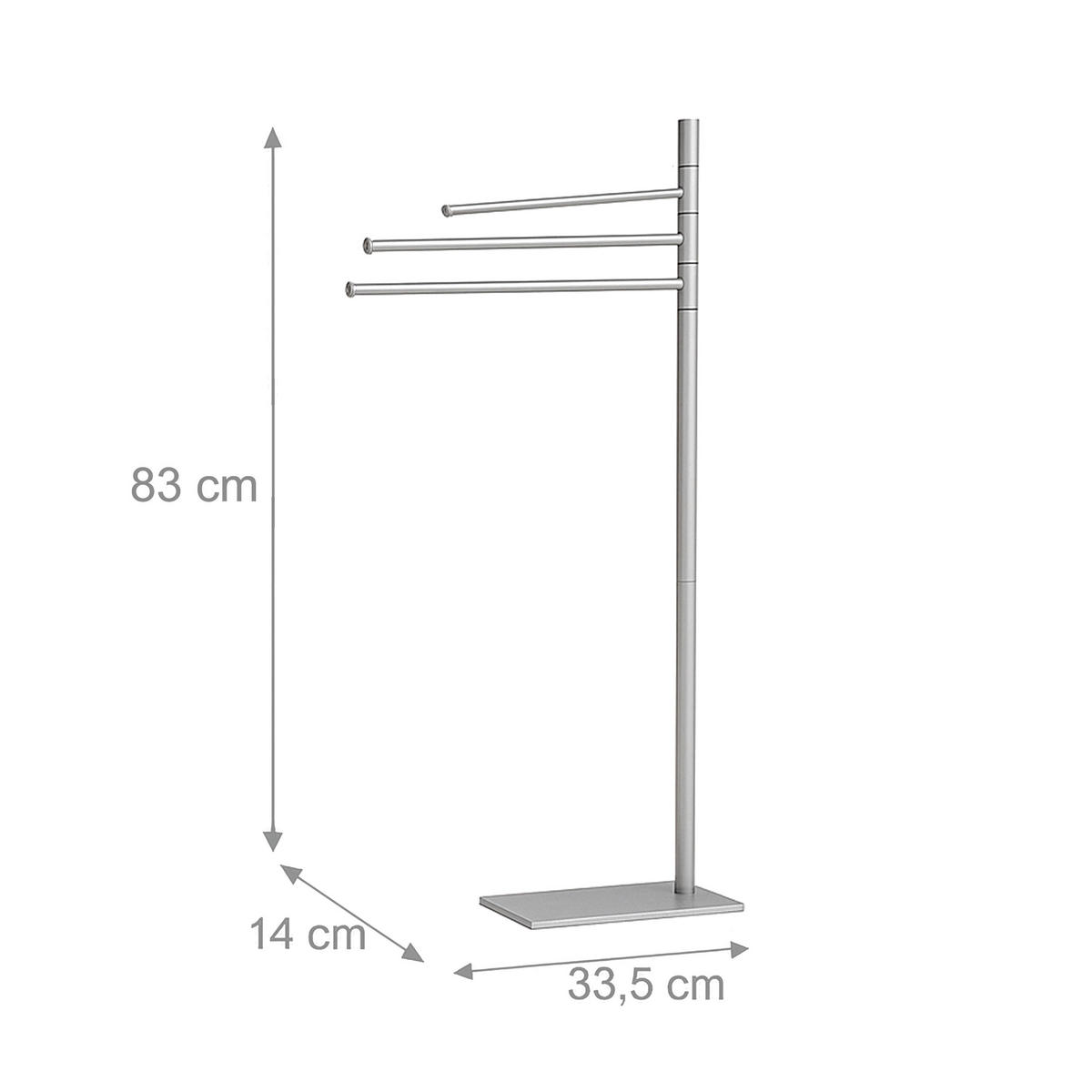 HANDTUCHSTÄNDER - Silberfarben, Textil/Metall (33.5/83/14cm) - Relaxdays