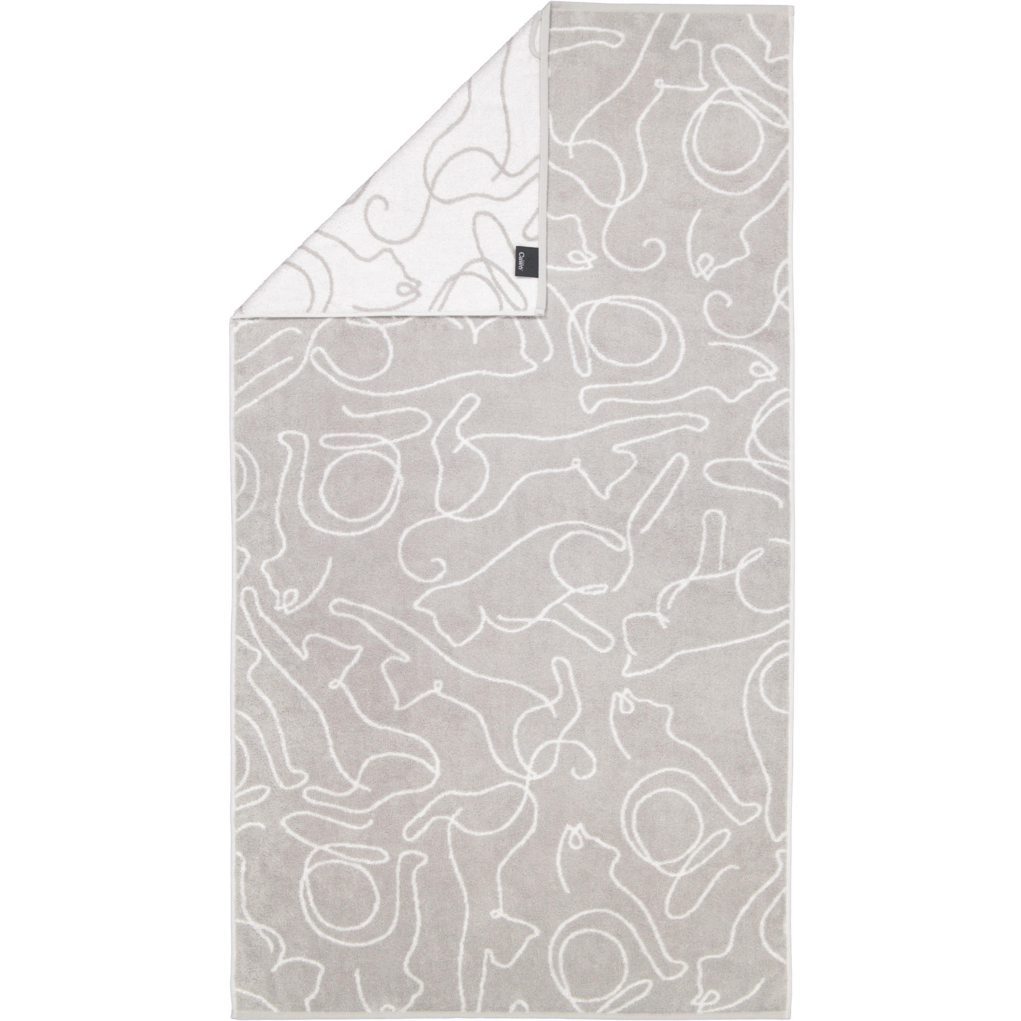 DUSCHTUCH CUTE CATS EDITION CATS 6264 PLATIN/WEISS - 76 - Grau, Textil (80/150cm) - Cawoe