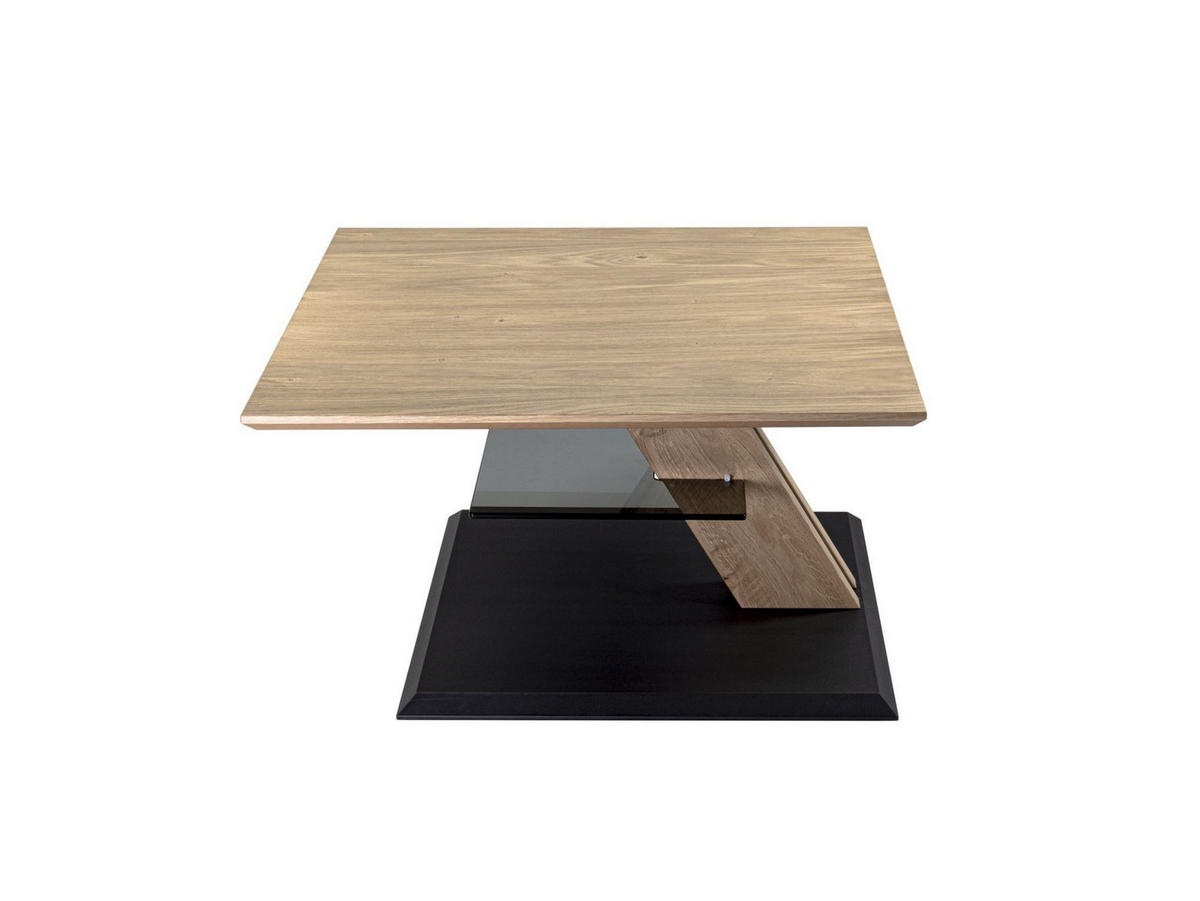 FUNKTIONSTISCH Celie 75x75x45 höhenverstellbar Wildeiche Bianco - Wildeiche/Schwarz, Holz (75/75/45cm) - 58aufmkessel