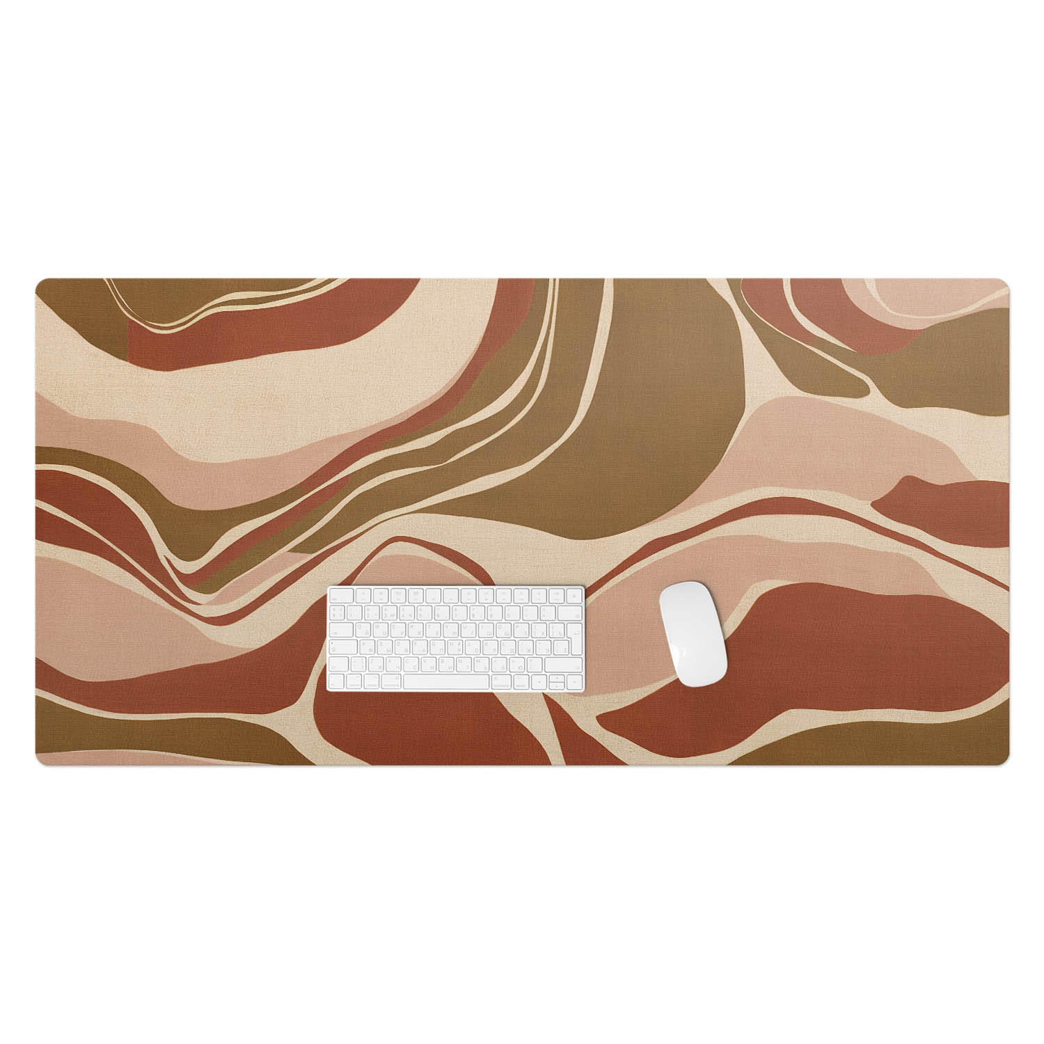 Wallfluent Schreibtischunterlage Beige, Rosa 60x1.6x120 cm