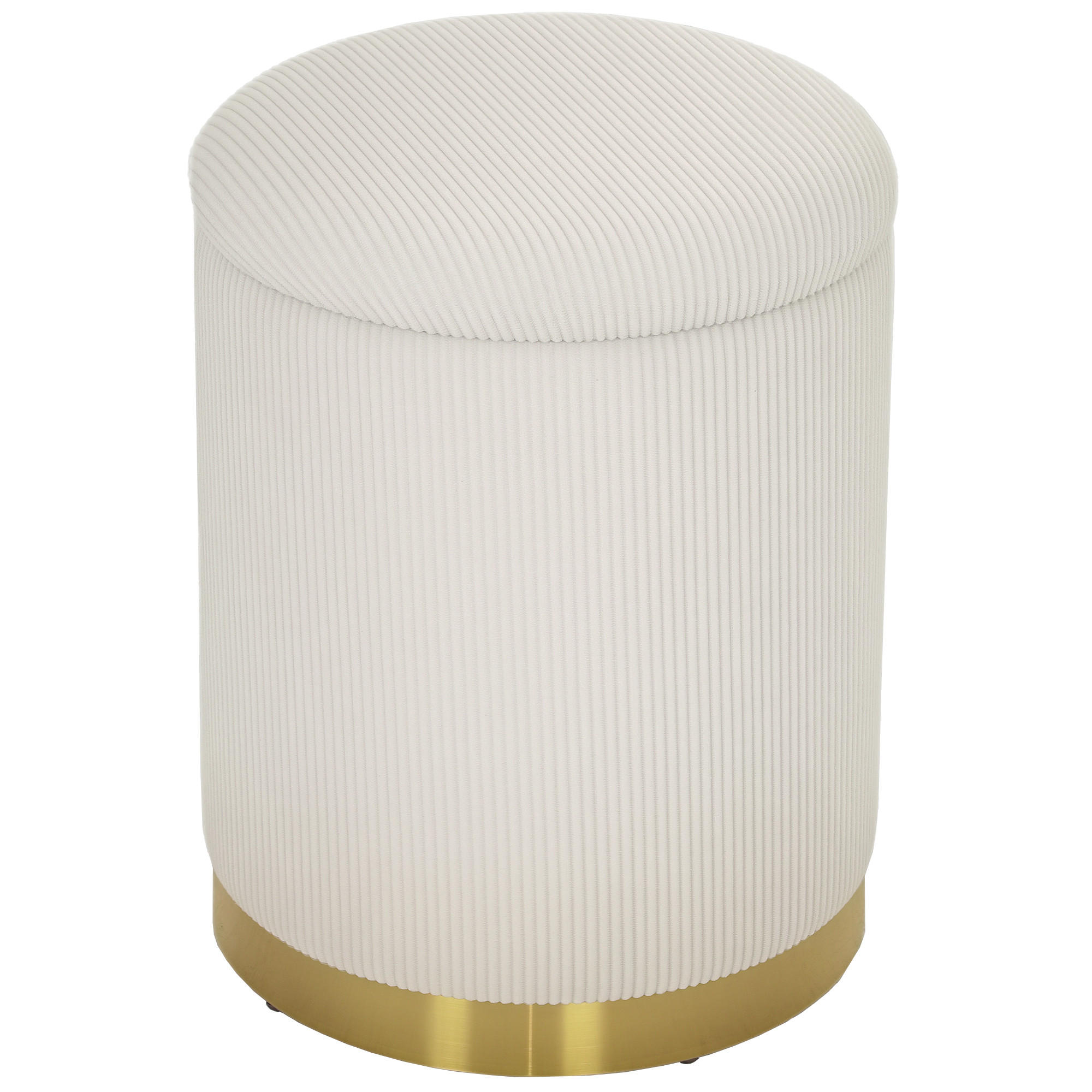 SITZHOCKER mit Stauraum 36 x 36 x 44 cm Cremeweiß - Creme, Textil (36/44/36cm) - HOMCOM