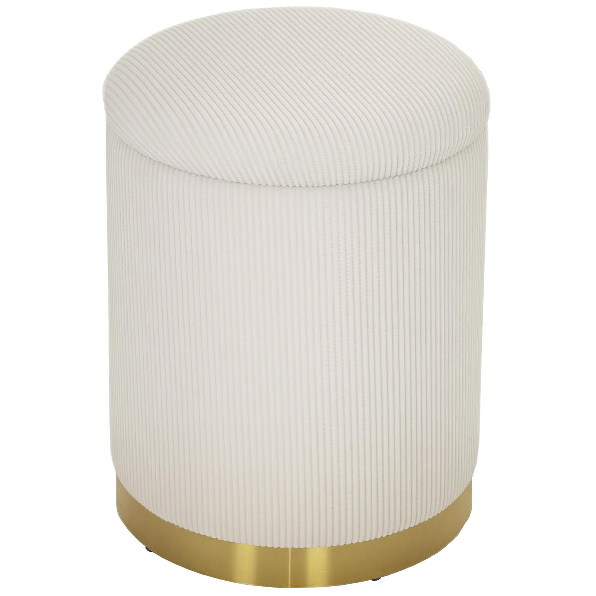 SITZHOCKER mit Stauraum 36 x 36 x 44 cm Cremeweiß - Creme, Textil (36/44/36cm) - HOMCOM