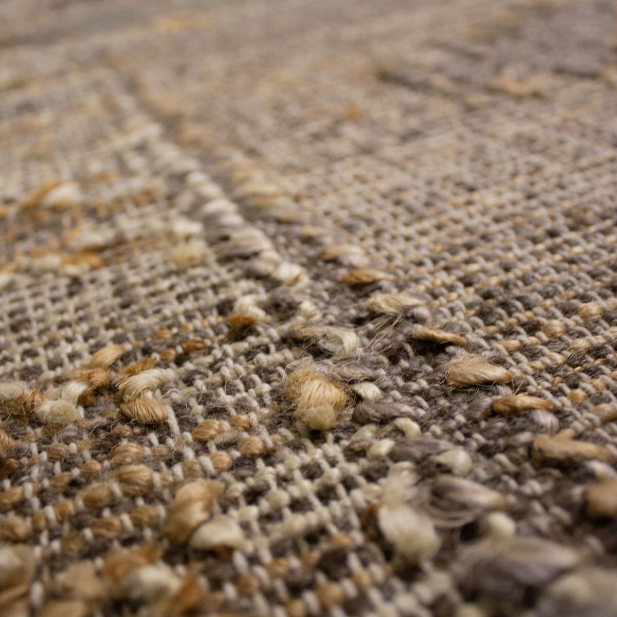 NATURTEPPICH handgewebt mit Fransen BERMEO, im Vintage-Stil, Natur, 200 x 290 cm - Beige, Textil (290/200cm) - KADIMA DESIGN