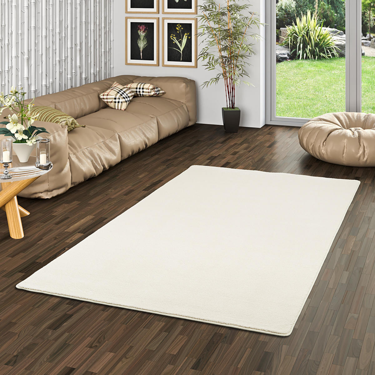 HOCHFLOR LUXUS VELOURS TEPPICH TOUCH - Creme, Textil (200/300cm) - Snapstyle