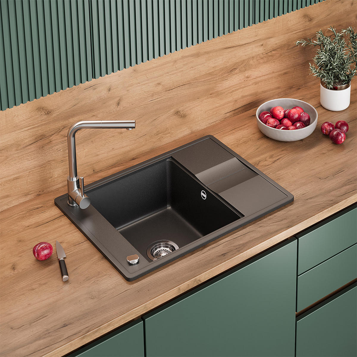 UMYVADLO Osaka Černá - černá, keramika (67/20/50cm) - Bergstroem