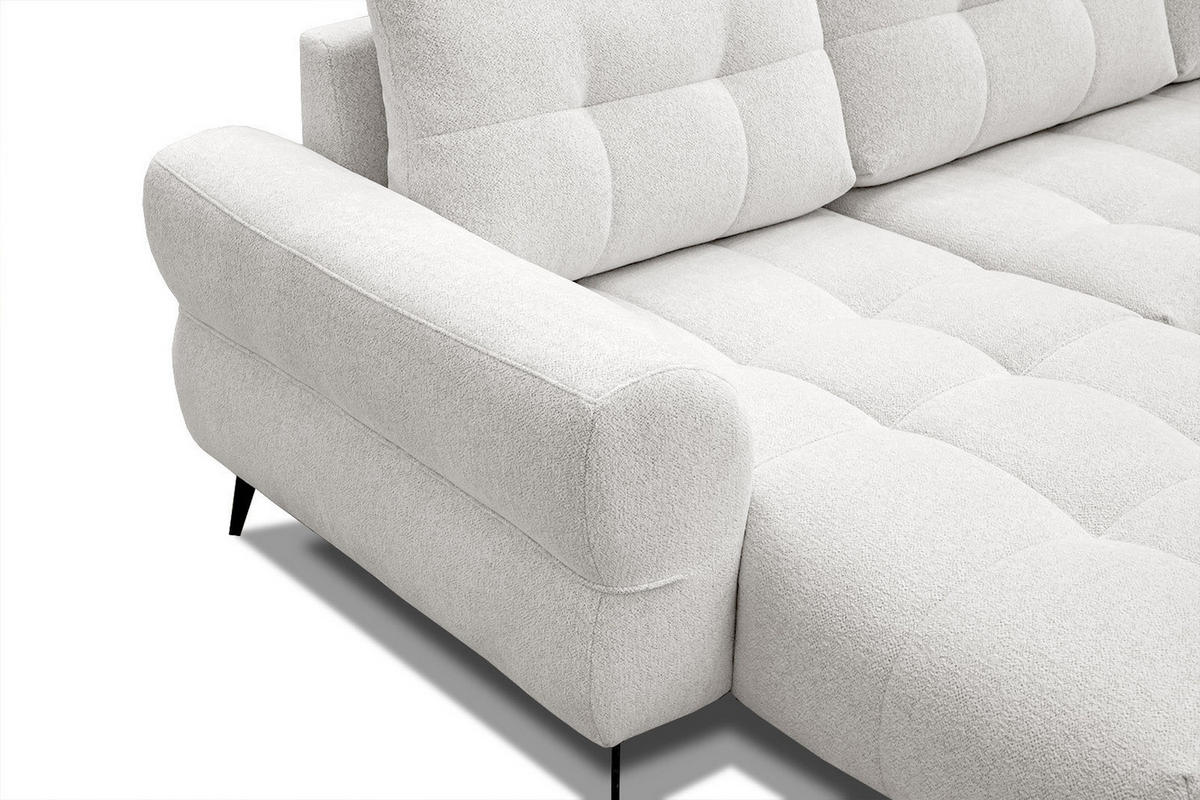 ECKSOFA SALVINI 4-Sitzer, weiß - Schwarz/Weiß, Holzwerkstoff/Textil (158/292cm) - Courtois Laville