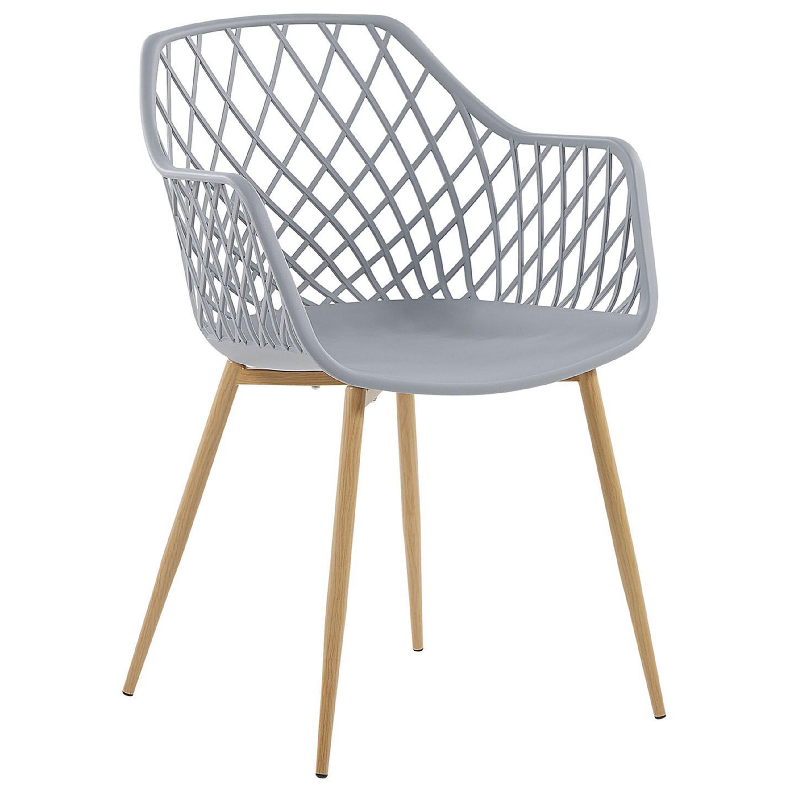 ESSZIMMERSTUHL 2er-Set Kunststoff Grau Nashua - Grau, Kunststoff/Metall (50/86/51cm) - Beliani